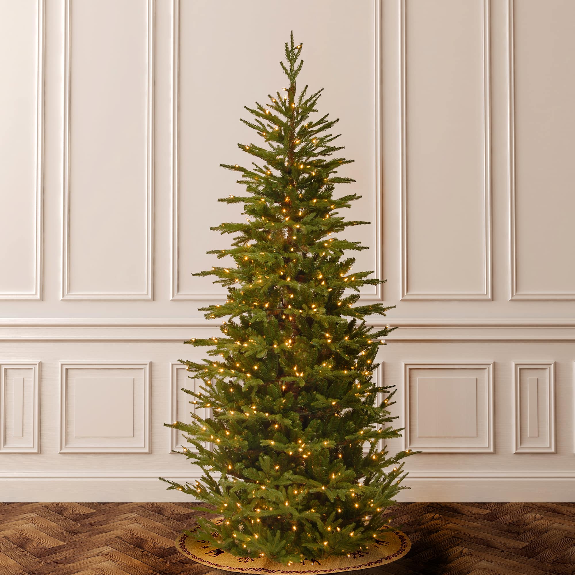 7.5 ft. Pre-Lit Frasier Grande Slim Artificial Christmas Tree, Clear Lights